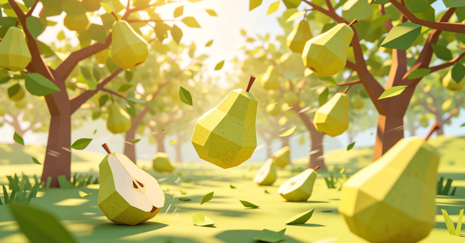 Gravity Slice Orchard: Pear Cascade Drift Image 2