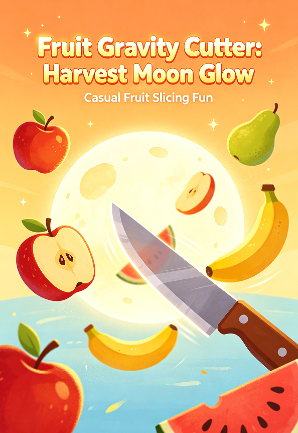 Fruit Gravity Cutter: Harvest Moon Glow